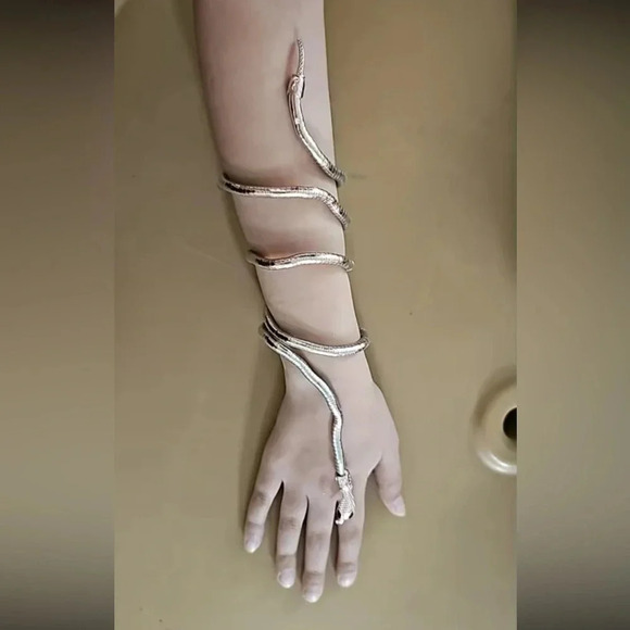 Serpenti Silver Metallic Magic Snake Cool Bendy Multilayer Necklace - Picture 7 of 14